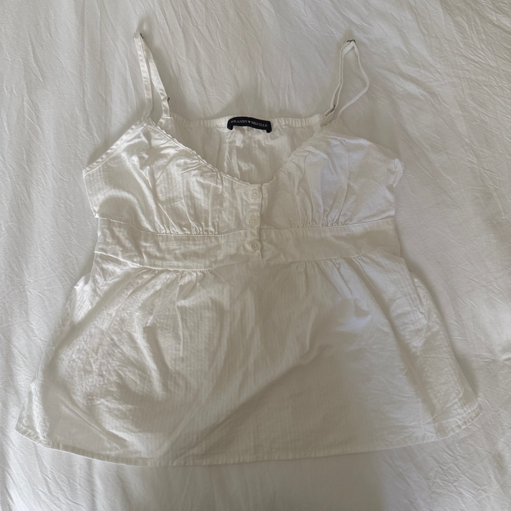 Brandy Melville White Striped Tiffany top